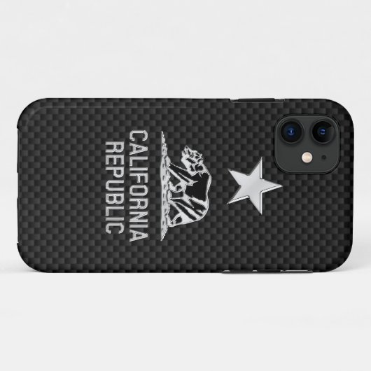 CALIFORNIA REPUBLIC Chrome op koolstofvezel Case-Mate iPhone Case (Achterkant (horizontaal))