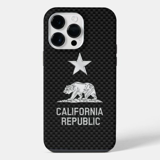 CALIFORNIA REPUBLIC Chrome op koolstofvezel iPhone Hoesje (Achterkant)