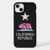 CALIFORNIA REPUBLIC Chrome op koolstofvezel iPhone Hoesje (Achterkant)