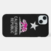 CALIFORNIA REPUBLIC Chrome op koolstofvezel iPhone Hoesje (Achterkant horizontaal)