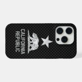 CALIFORNIA REPUBLIC Chrome op koolstofvezel Print iPhone Hoesje (Achterkant horizontaal)
