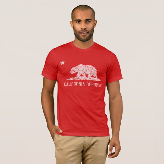 California Republic Distress Dark T Shirt (Voorkant volledig)