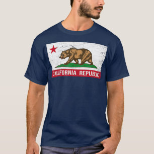 California Republic Flag CA Distress Design C T-shirt