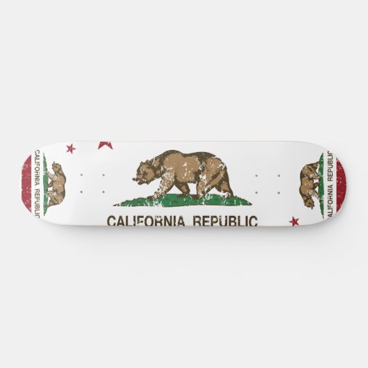 California Republic Flag Distress Persoonlijk Skateboard (Horizontaal)
