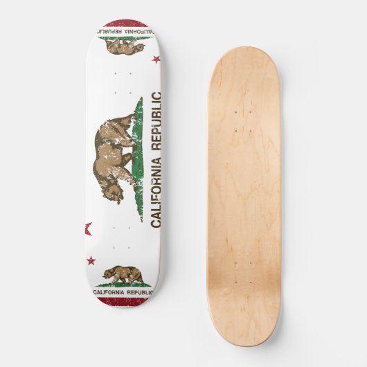 California Republic Flag Distress Persoonlijk Skateboard (Voorkant)