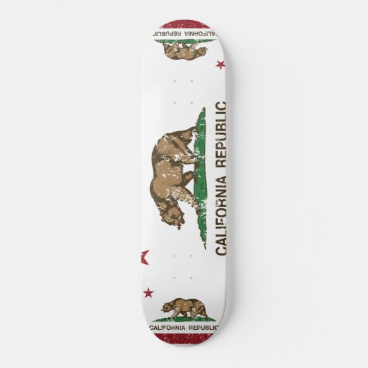 California Republic Flag Distress Persoonlijk Skateboard (Voorkant)