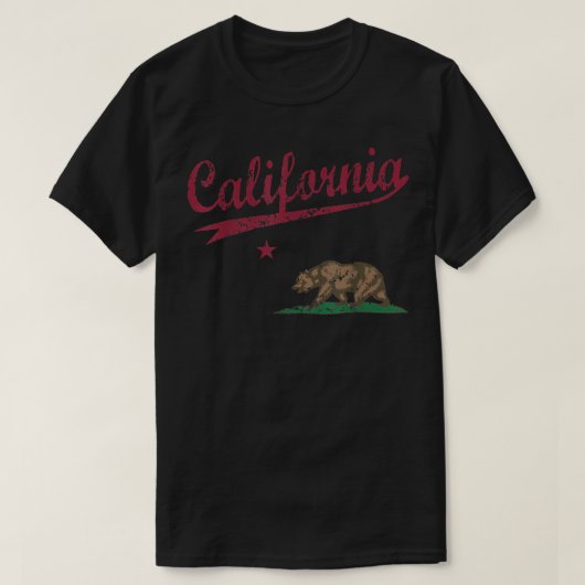 California Republic Flag  Distress Style T-shirt (Design voorkant)