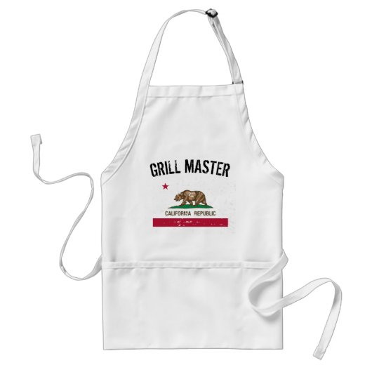 California Republic flag Grill Master BBQ apron Standaard Schort (Voorkant)