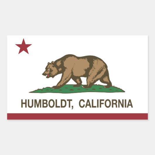 California Republic Flag Humboldt Rechthoekige Sticker (Voorkant)