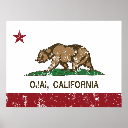 California Republic Flag Ojai Poster (Voorkant)