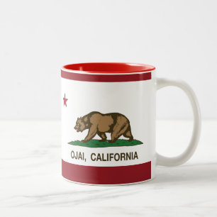 California Republic Flag Ojai Tweekleurige Koffiemok