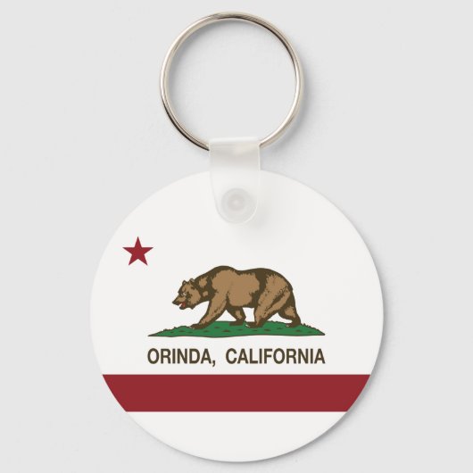 California Republic Flag Orinda Sleutelhanger (Voorkant)