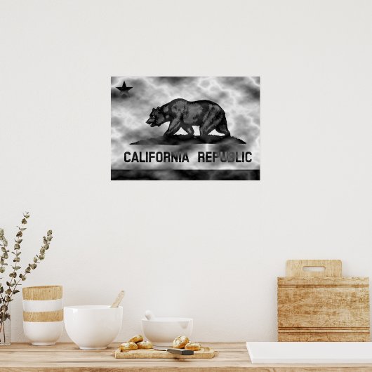 California Republic Flag Plasma Poster (Keuken)