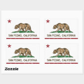 California Republic Flag San Pedro Rechthoekige Sticker (Vel)
