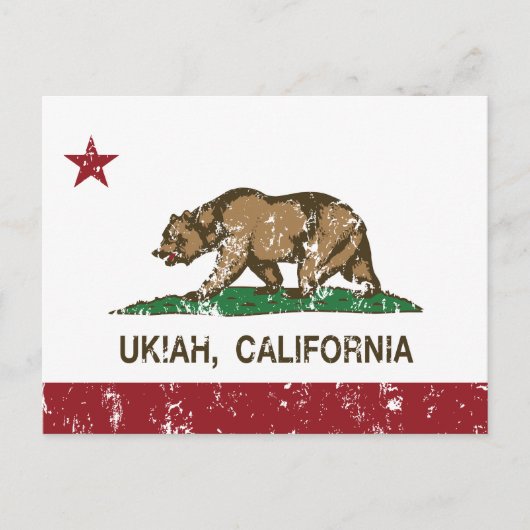 California Republic Flag Ukiah Briefkaart (Voorkant)