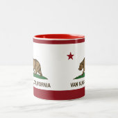 California Republic Flag Van Nuys Tweekleurige Koffiemok (Center)
