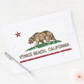 California Republic Flag Venice Beach Rechthoekige Sticker (Envelop)
