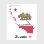 California Republic Grizzly Beer and Star Sticker (Vel)