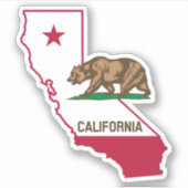 California Republic Grizzly Beer and Star Sticker (Voorkant)