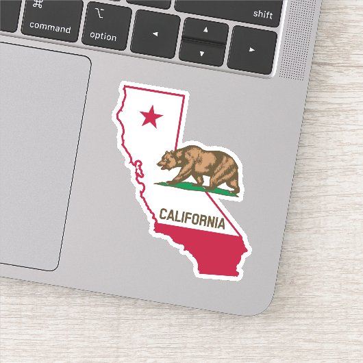 California Republic Grizzly Beer and Star Sticker (Detail)