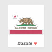 California Republic Grizzly Beer and Star Sticker (Vel)