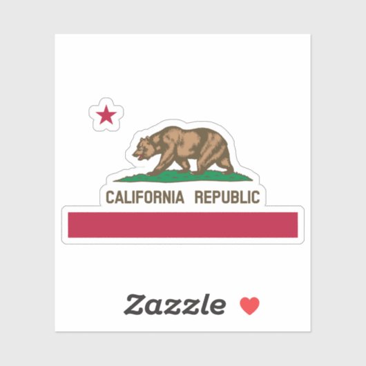 California Republic Grizzly Beer and Star Sticker (Vel)