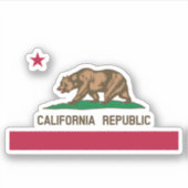 California Republic Grizzly Beer and Star Sticker (Voorkant)