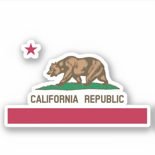 California Republic Grizzly Beer and Star Sticker (Voorkant)