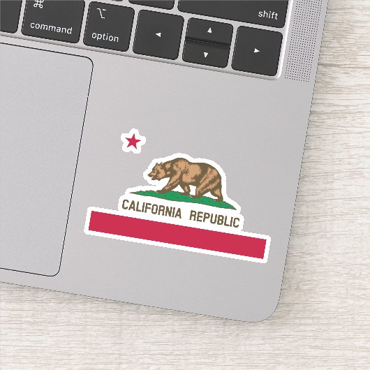 California Republic Grizzly Beer and Star Sticker (Detail)