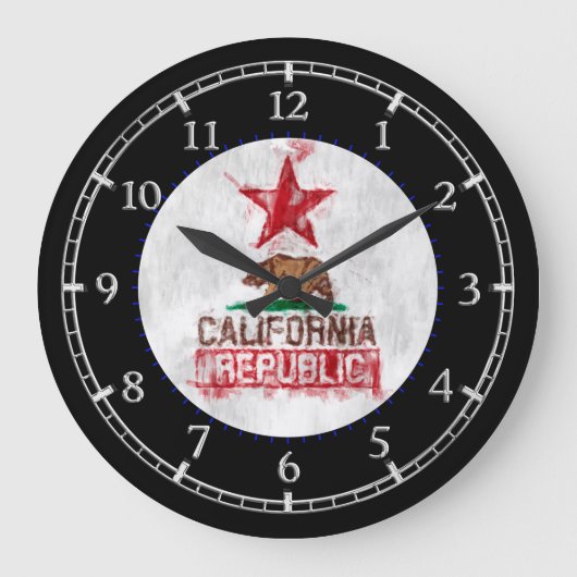 California Republic in Painterly Style Dial Grote Klok (Voorkant)