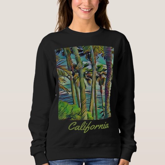 California Republic Palm Trees Cali Vibes Californ Trui (Voorkant)