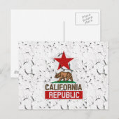 California Republic Peeling Paint Decor Briefkaart (Voorkant / Achterkant)