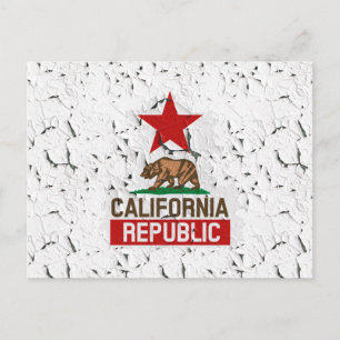 California Republic Peeling Paint Decor Briefkaart