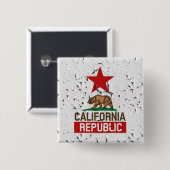 California Republic Peeling Paint Decor Vierkante Button 5,1 Cm (Voorkant /achterkant)