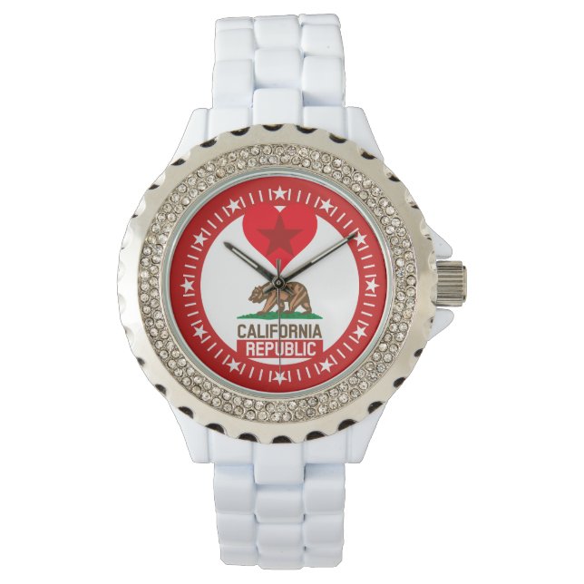 California Republic Red Star Love Dial Decor Horloge (Voorkant)