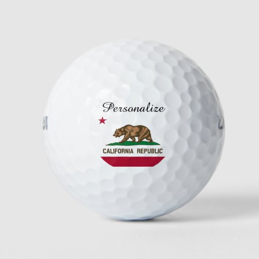 California Republic staat vlag golfbal set cadeau Golfballen (Voorkant)
