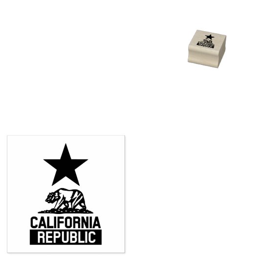 California Republic Star Rubberstempel (Gestempeld)
