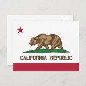 California Republic State Flag Bear Briefkaart (Voorkant / Achterkant)