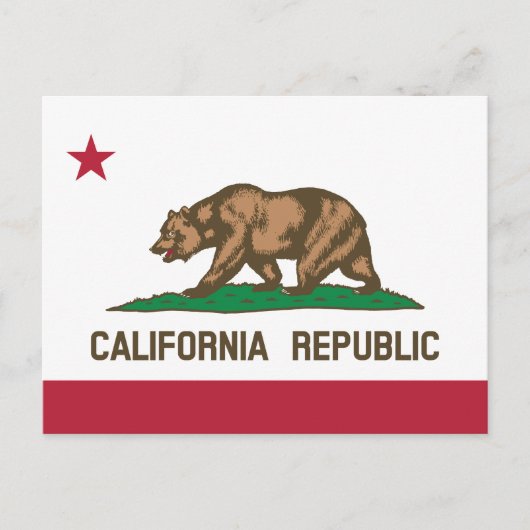 California Republic State Flag Bear Briefkaart (Voorkant)