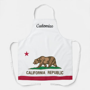 California Republic State flag custom BBQ apron Schort