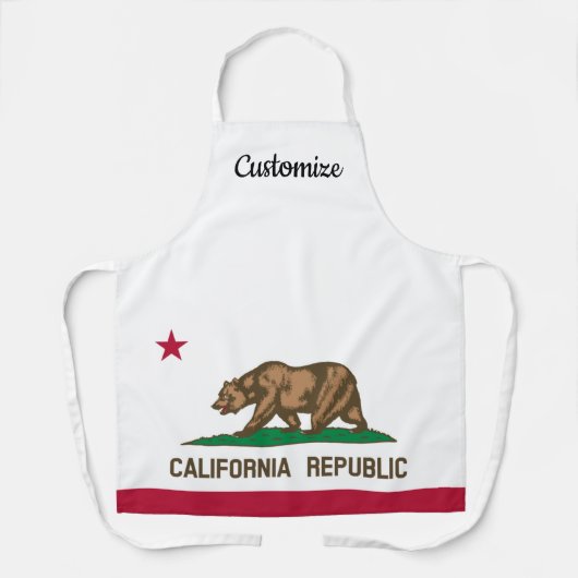 California Republic State flag custom BBQ apron Schort (Voorkant)