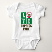 California Republic State Flag Heart Cypress Park Romper (Voorkant)