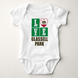 California Republic State Flag Heart Glassell Park Romper