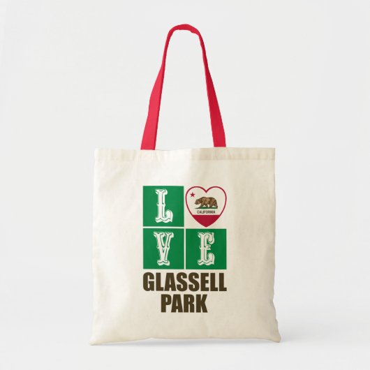 California Republic State Flag Heart Glassell Park Tote Bag (Voorkant)
