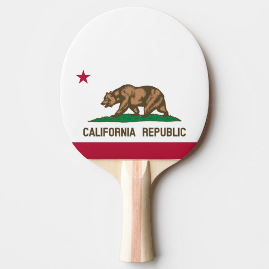 California Republic state flag ping pong paddle Tafeltennisbatje (Voorkant)