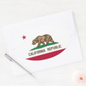 California Republic State Flag, Verenigde Staten Ovale Sticker (Envelop)