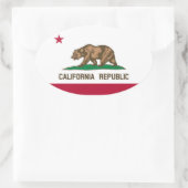 California Republic State Flag, Verenigde Staten Ovale Sticker (Tas)