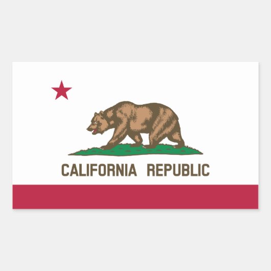 California Republic State Flag, Verenigde Staten Rechthoekige Sticker (Voorkant)