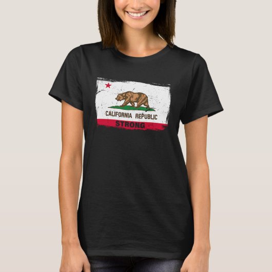 California Republic Strong Flag Cool CA Flags for T-shirt (Voorkant)