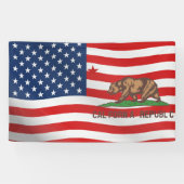 California Republic USA Vlag Ontwerp Spandoek (Horizontaal)